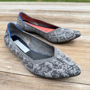 Rothy’s The‎ Flat Grey Snake Print Pointed Toe Flats Size 7.5